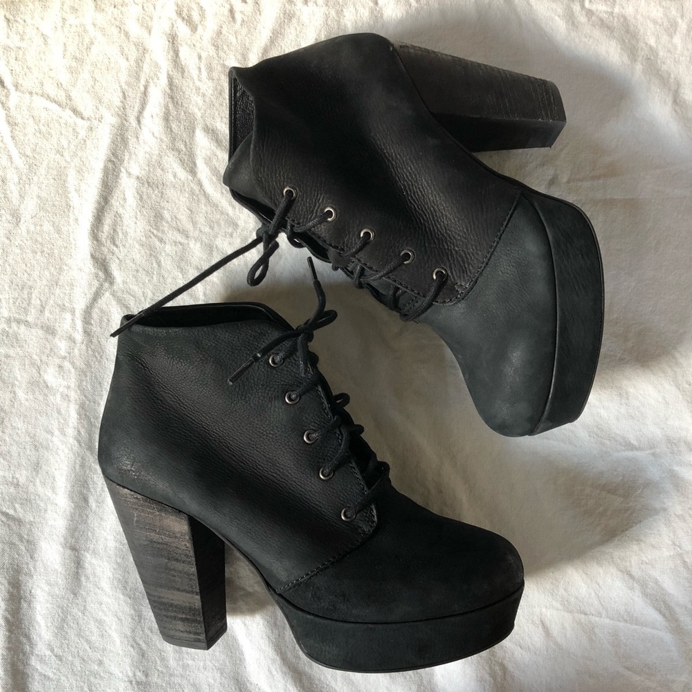 Black Steve Madden Lace up booties